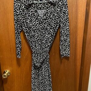 Chaps Monochrome Geometric Dress